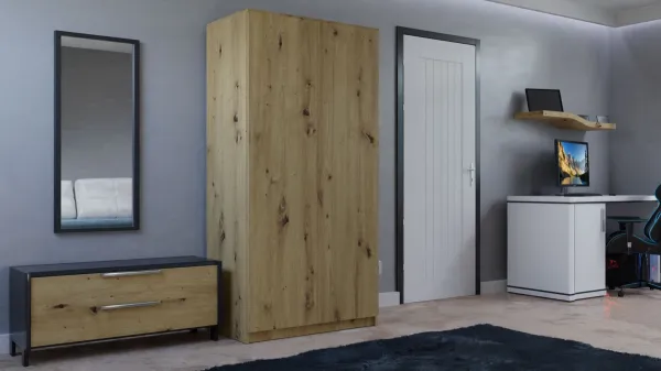 TP Living Šatníková skriňa Malva 90 cm dub artisan