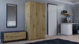 TP Living Šatníková skriňa Malva 90 cm dub artisan