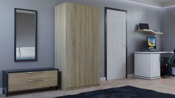 TP Living Šatníková skriňa Malva 90 cm dub sonoma