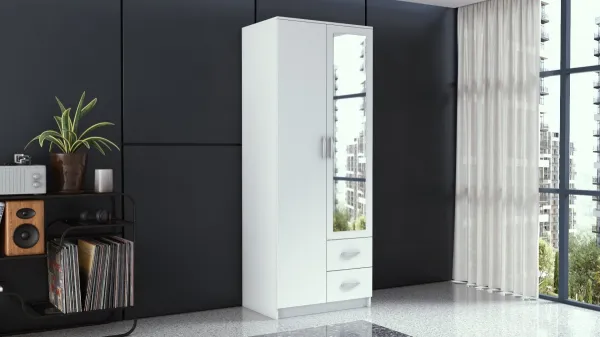 TP Living Šatníková skriňa ROMANA 80 cm biela