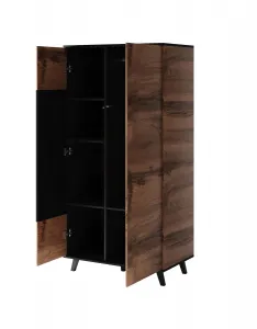 HALMAR Šatníková skriňa RANDOM 90 cm dub wotan/čierna