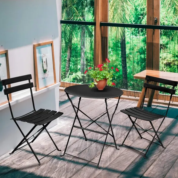 Ak furniture Skládací sada zahradního nábytku ORION černá