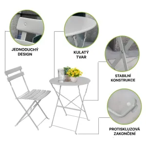 Ak furniture Skládací sada zahradního nábytku ORION šedá
