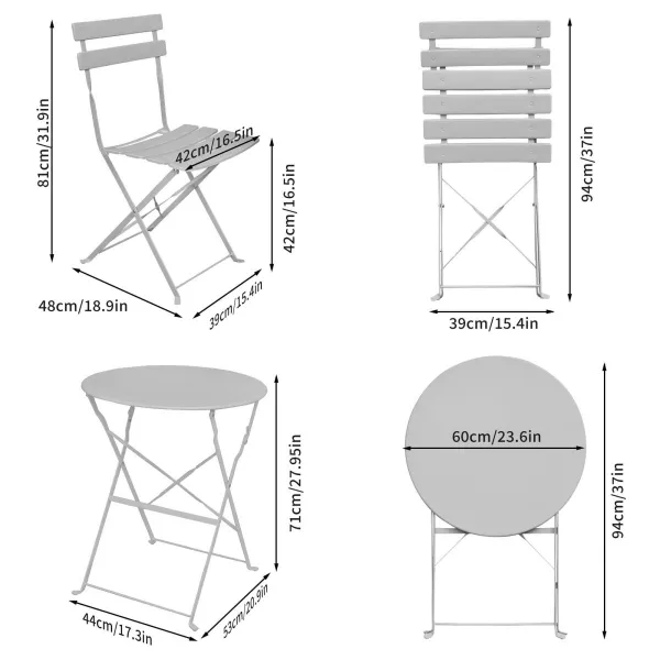 Ak furniture Skládací sada zahradního nábytku ORION šedá