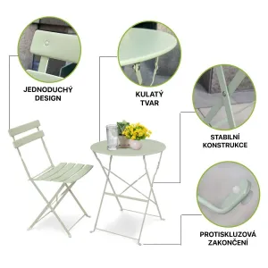 Ak furniture Skládací sada zahradního nábytku ORION zelená