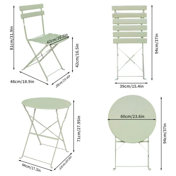 Ak furniture Skládací sada zahradního nábytku ORION zelená