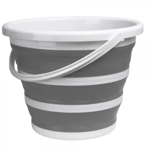 Asmar 10 litrové kompaktné skladacie vedro 32 cm bielo-sivé