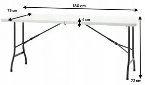 Chomik Záhradný stôl SLEEK | biela 180 cm