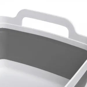 Skladacia misa s odtokom bielo-sivá COMPACT