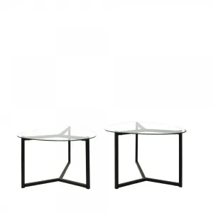 Hanah Home Set konferenčných stolíkov Bellisimo 82 cm čierny