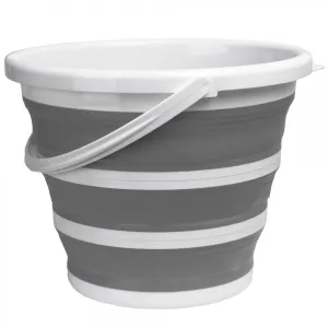 Asmar 10 litrové kompaktné skladacie vedro 32 cm bielo-sivé