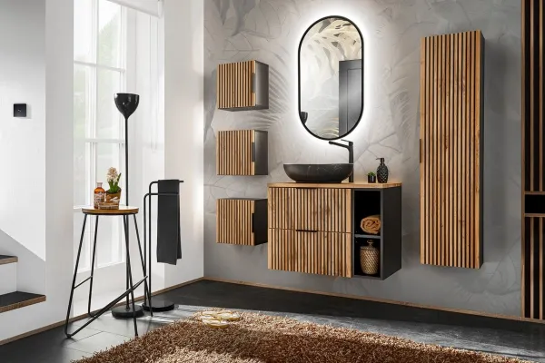 ArtCom Regál do kúpeľne XILO Black 81-01