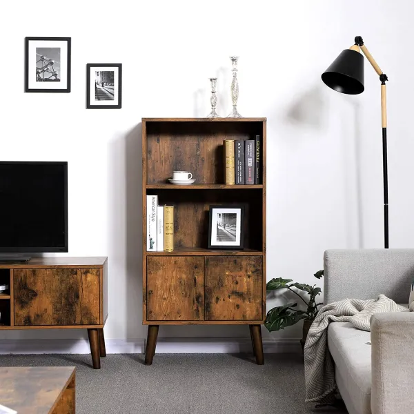 SONGMICS Knižnica retro dizajn 60x120cm hnedá