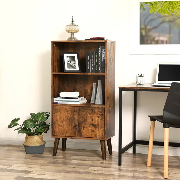 SONGMICS Knižnica retro dizajn 60x120cm hnedá