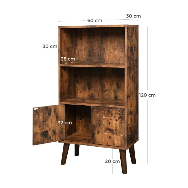 SONGMICS Knižnica retro dizajn 60x120cm hnedá