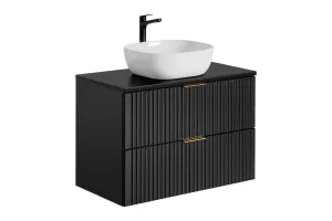 Comad Skříňka pod umyvadlo Casad 80 cm černá