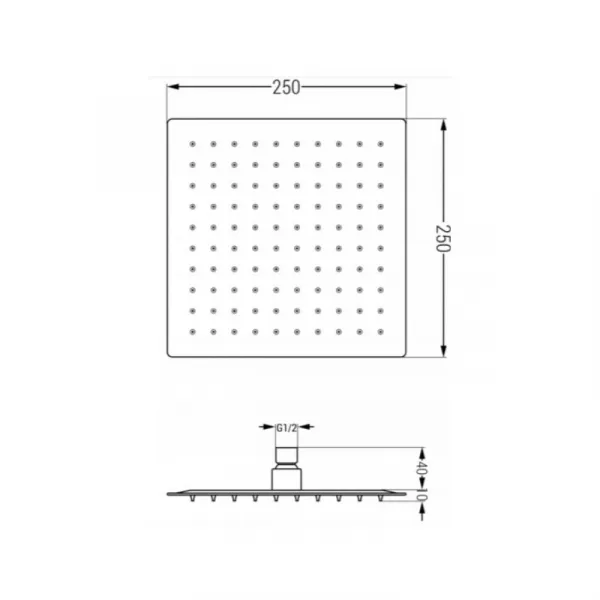 Sprchová súprava podomietková MEXEN CUBE DR02 25 cm čierna