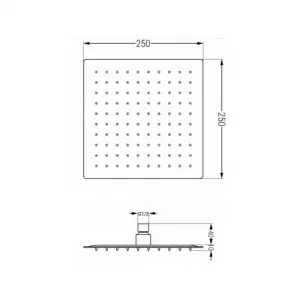 Sprchová súprava podomietková MEXEN CUBE DR02 25 cm čierna