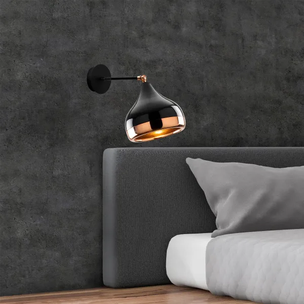 Opviq Nástenná lampa Yıldo čierna/meď