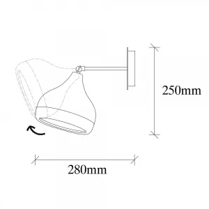 Opviq Nástenná lampa Yıldo čierna/meď
