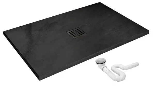 REA - Sprchová vanička Black Rock 80x100 čierna REA-K4578