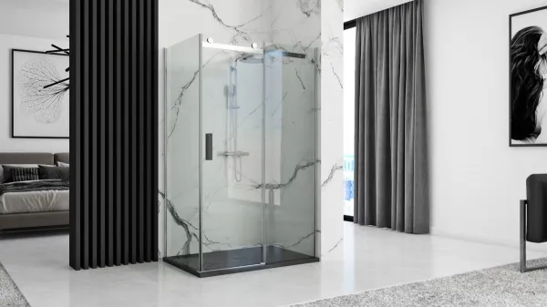REA - Sprchová vanička Black Rock 90x120 čierna REA-K4580