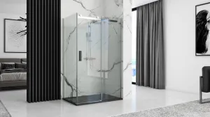 REA - Sprchová vanička Black Rock 90x120 čierna REA-K4580