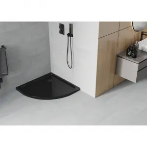 Sprchová vanička MEXEN FLAT s čiernym sifónom 80 x 80 cm čierna