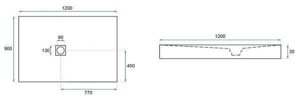 REA - Sprchová vanička Stone 90x120x4 čierna REA-K9603