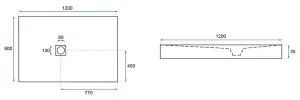 REA - Sprchová vanička Stone 90x120x4 čierna REA-K9603