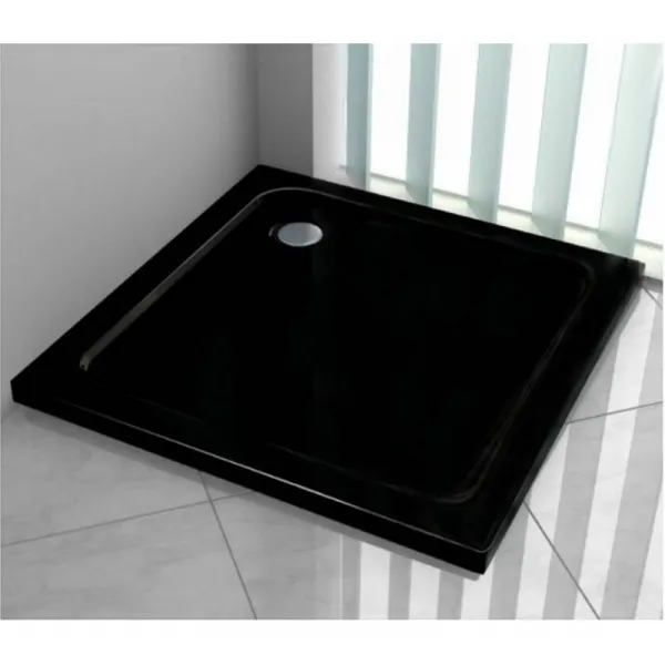 Sprchová vanička Mexen Slim čierna 80x80 cm + sifón