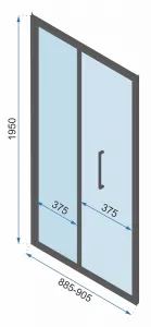REA Sprchovací kút Rapid Fold II, velikost 90x80