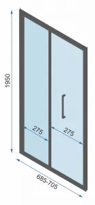 REA Sprchovací kút Rapid Fold II, velikost 90x80