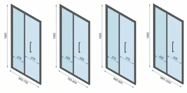 REA Sprchovací kút Rapid Fold II, velikost 90x80