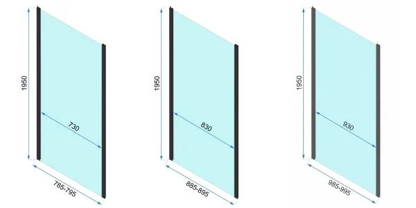 REA Sprchovací kút Rapid Fold II, velikost 90x80