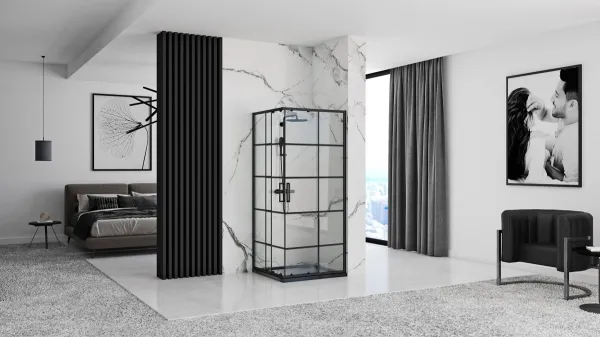 Sprchovací kút Rea CONCEPT 90x90 cm čierny