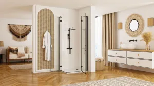 Sprchovací kút Rea Hugo Double čierny, velikost 80x80