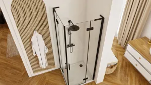 Sprchovací kút Rea Hugo Double čierny, velikost 80x80