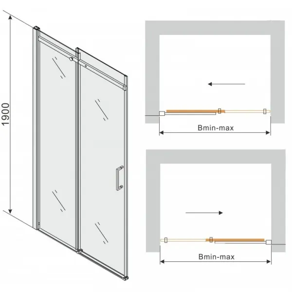 Sprchové dvere MEXEN OMEGA čierne, 150 cm