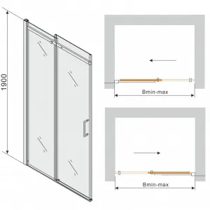 Sprchové dvere MEXEN OMEGA čierne, 150 cm