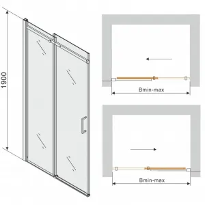 Sprchové dvere MEXEN OMEGA sivé sklo, 100 cm