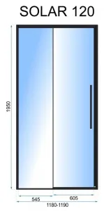 REA Sprchové dvere SOLAR 120 cm zlaté