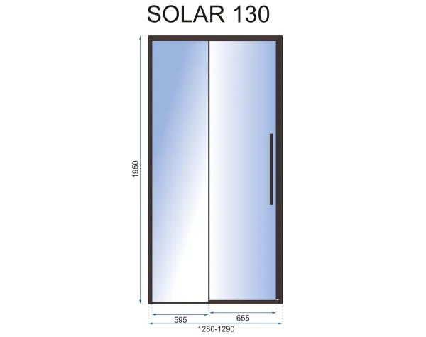 REA Sprchové dvere SOLAR BLACK MAT 130