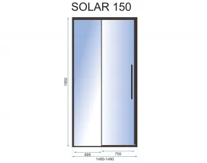 REA Sprchové dvere SOLAR BLACK MAT 150