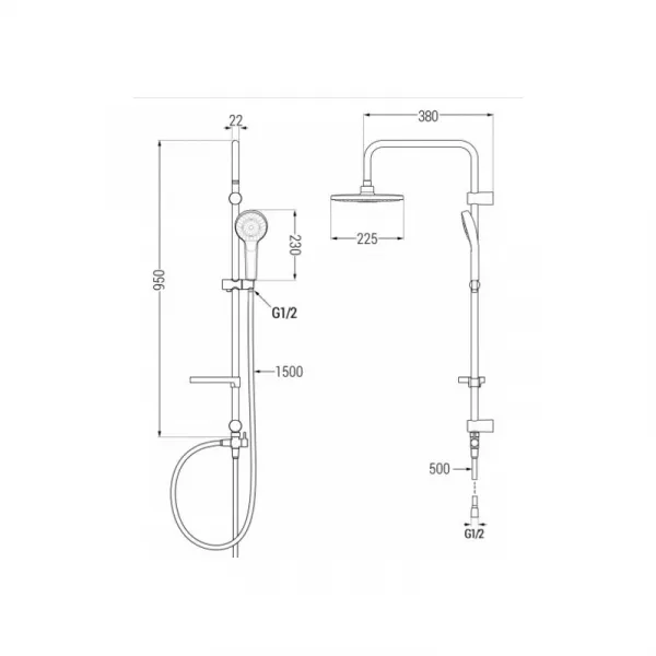 Sprchový set MEXEN ERIK - baterie Millo černý