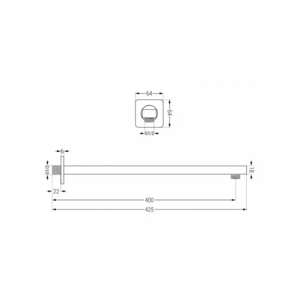 Sprchový set podomietkový MEXEN CUBE DR02 30 cm biely