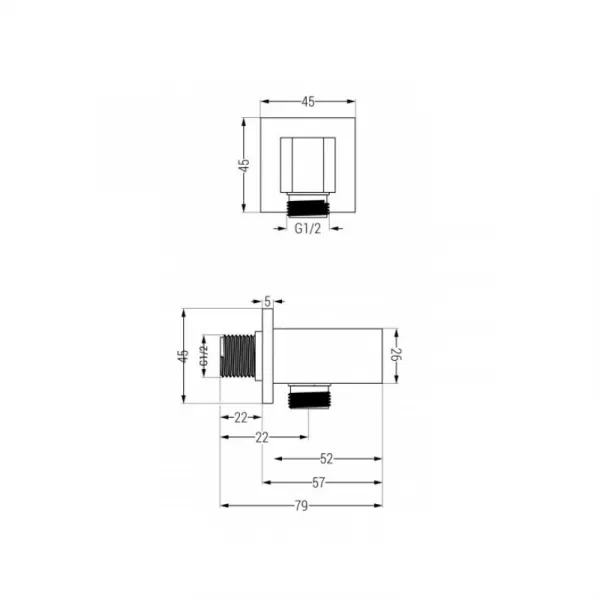 Sprchový set podomietkový MEXEN CUBE DR02 30 cm biely
