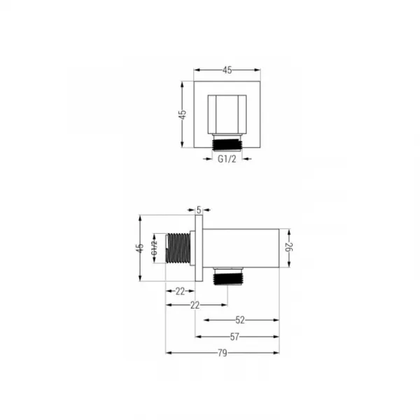 Sprchový set podomietkový MEXEN CUBE DR02 25 cm biely