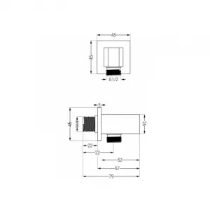 Sprchový set podomietkový MEXEN CUBE DR02 25 cm biely