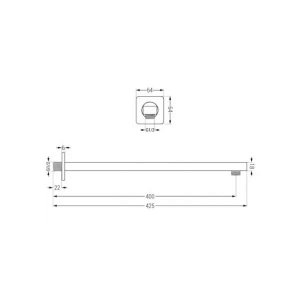 Sprchový set podomietkový MEXEN CUBE DR02 25 cm biely